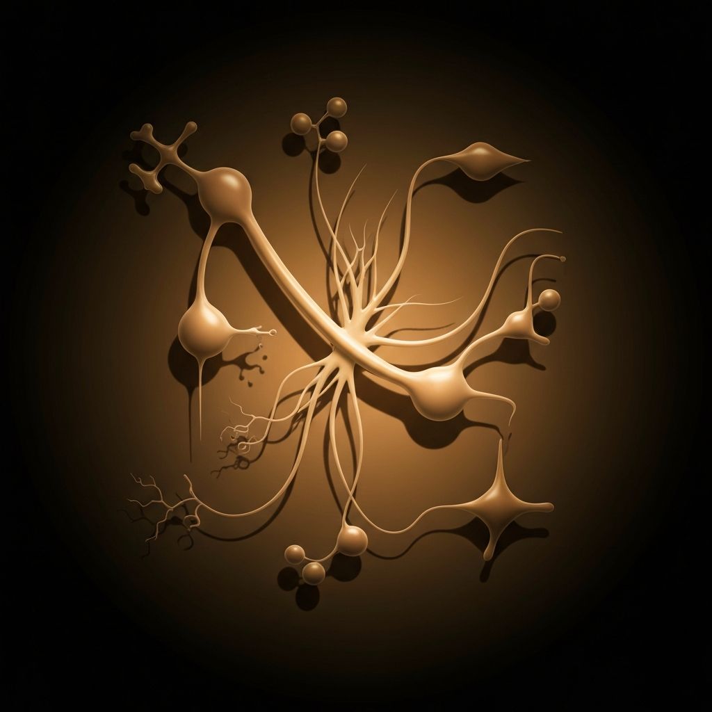 Visualización científica abstracta de procesos metabólicos y energía