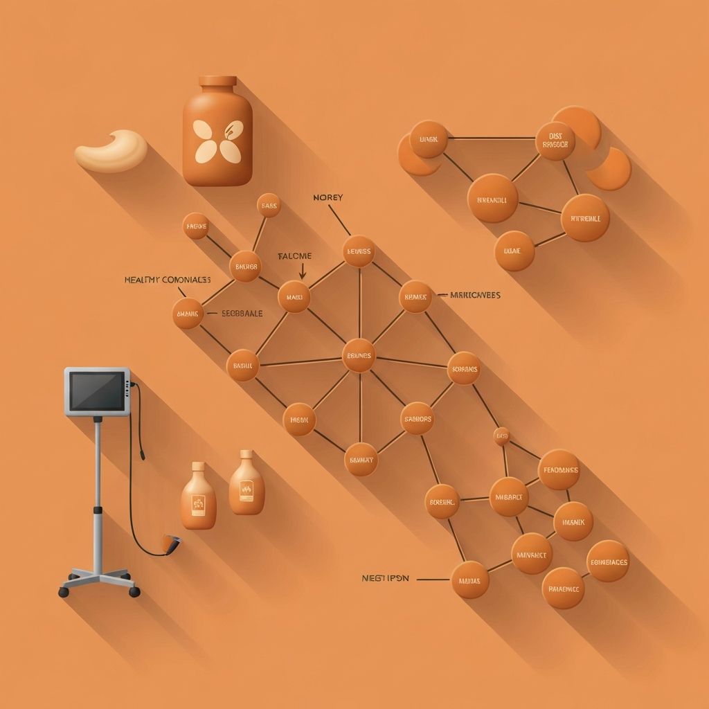 Visualización científica abstracta de compuestos nutricionales
